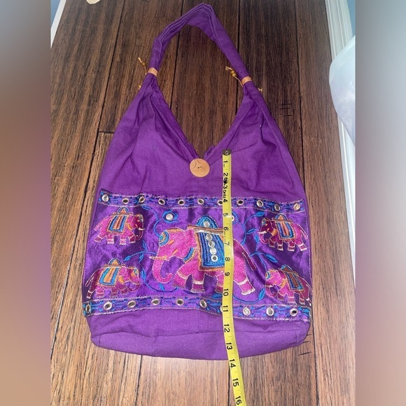 Handmade 🇮🇳 Purple hobo bag bohemian purse elephant bag embroidered bag - Picture 3 of 12